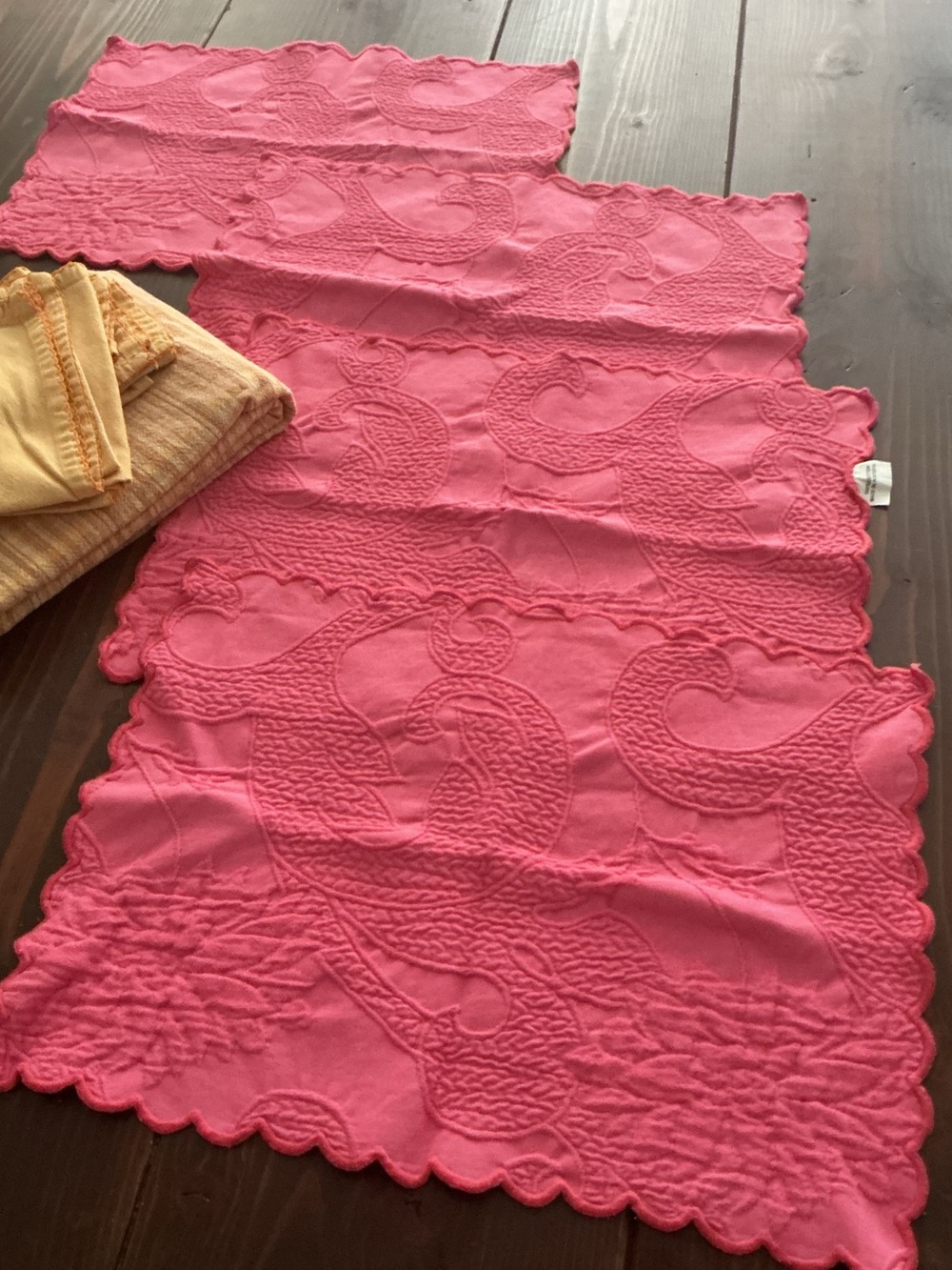 Set of 4 Raspberry Matelasse  Placements